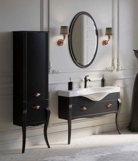 Напольная тумба под раковину Clarberg Borgia BOR0111BLK 115см чёрный/патина медь